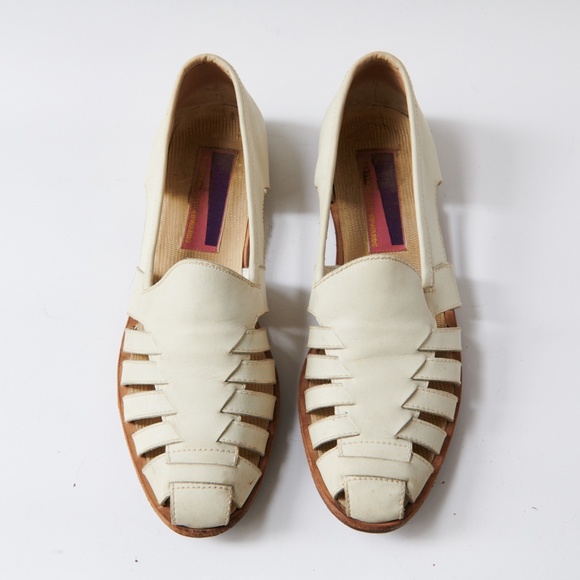 80s - SUSAN BENNIS - WARREN EDWARDS - Loafers - Men\'s - 10 - Wht - Leather